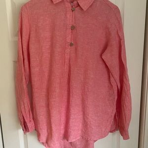 Sigrid Olson Women’s Red Long Sleeve 100% Linen Tunic - Size S